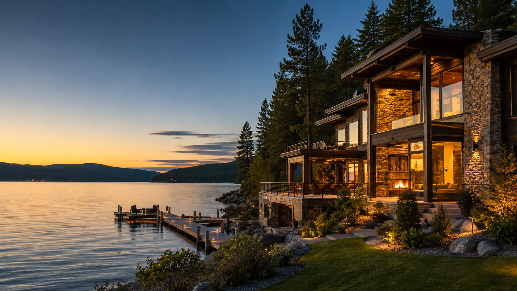 Contemporary lakefront home overlooking Lake Coeur d'Alene